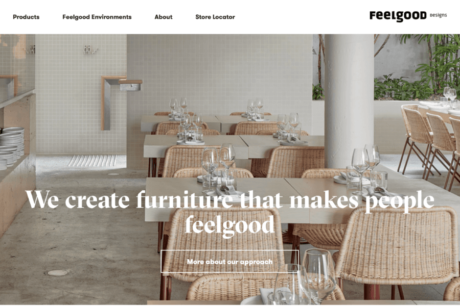 Feelgood Designs furniture website showcasing Scandinavian designer furniture – Byteflect Technologies